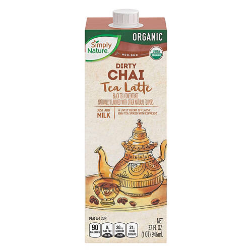 その他 chai Simply Nature Organic Dirty Chai Tea Latte, 32 fl oz